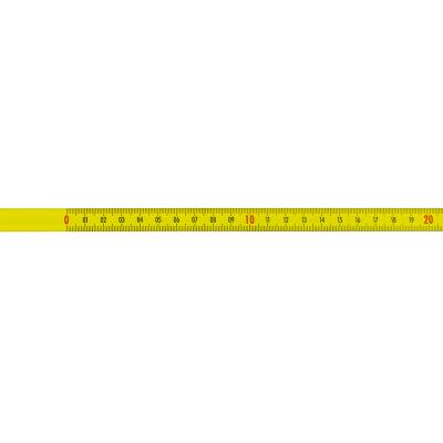 Selvklæbende Pit båndmål i stål 2Mx10mm, V-H graduering GUL